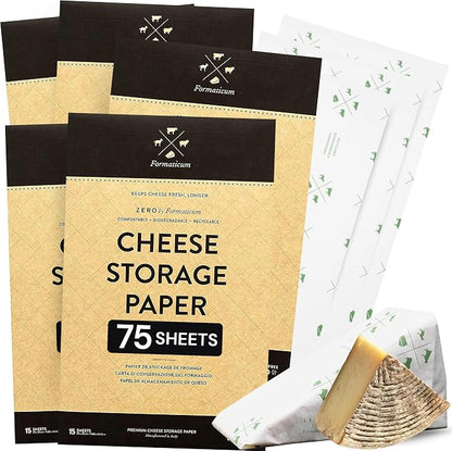Formaticum 75-Pack Zero Cheese Storage Paper, Compostable, Biodegradable by Formaticum