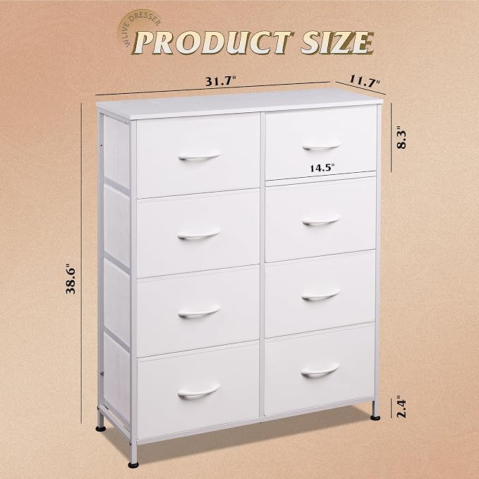 WLIVE Fabric Dresser for Bedroom, Tall Dresser - Image 3