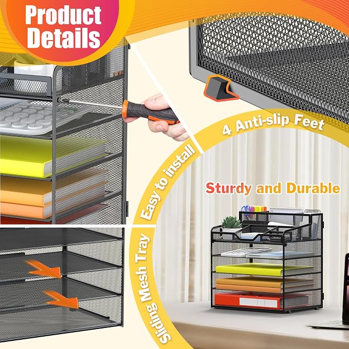 Docnest 5 Tier Mesh Desk Organizer - Image 5