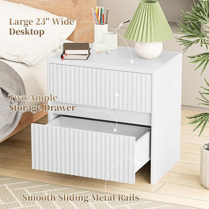 Fluted Nightstand, Modern Night Stand - Image 5