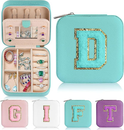 Parima Initial Jewelry Box for Women Girls, Jewelry Travel Case | Chenille by PARIMA