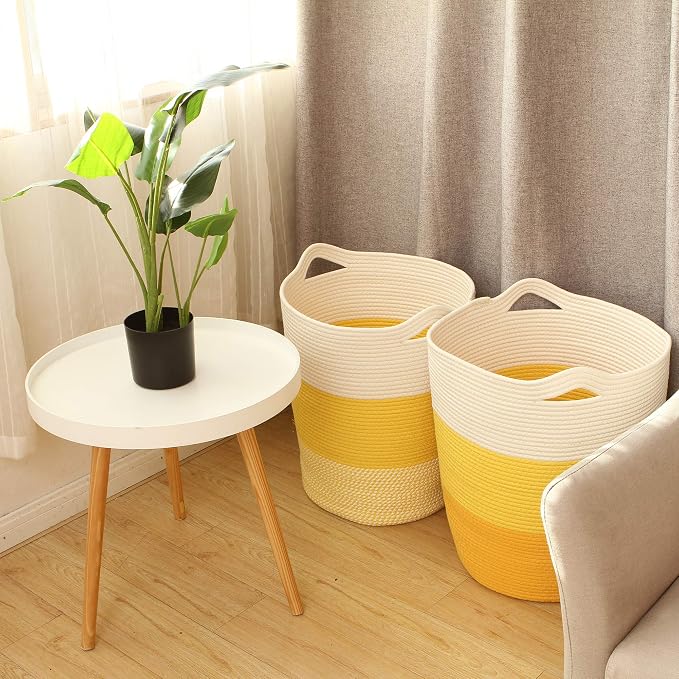 Sea Team Large Size Cotton Rope Woven Storage Basket - Image 3