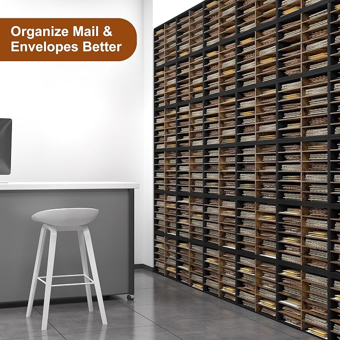 Literature Organizer 12 Slots Wooden Mailboxes - Image 9