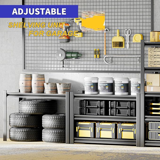 Garage Shelving, Heavy Duty Sturdy Steel Thickened Metal Shelves - Image 4