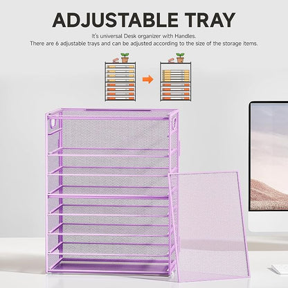 SUBEKYU 9 Tier Paper Letter Tray Desk Organizer - Image 2