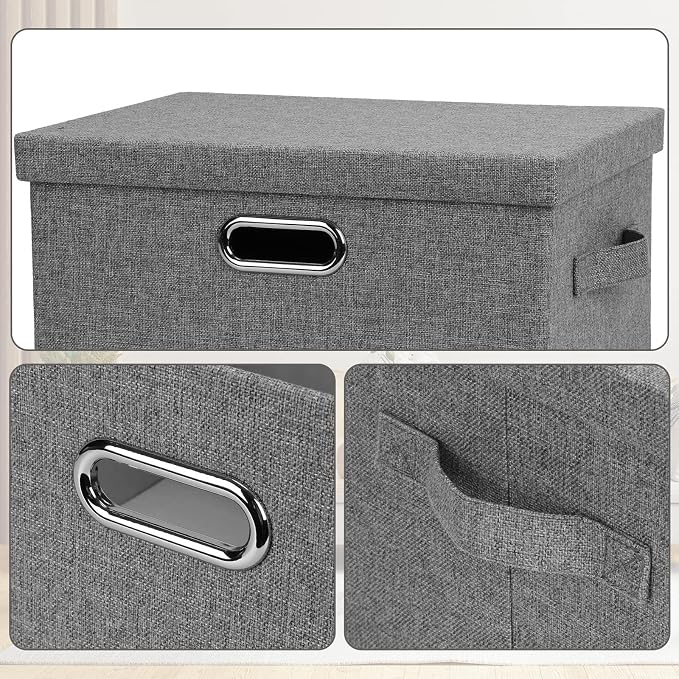 Medium 15" 21 Quart Collapsible Stackable Storage Bins - Image 6