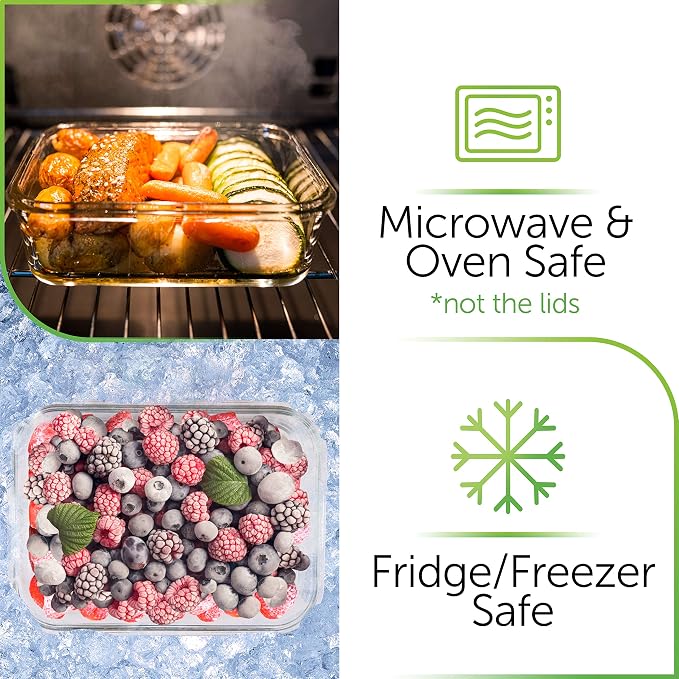 PrepNaturals 8 Pack 36oz Glass Meal Prep Containers - Image 5