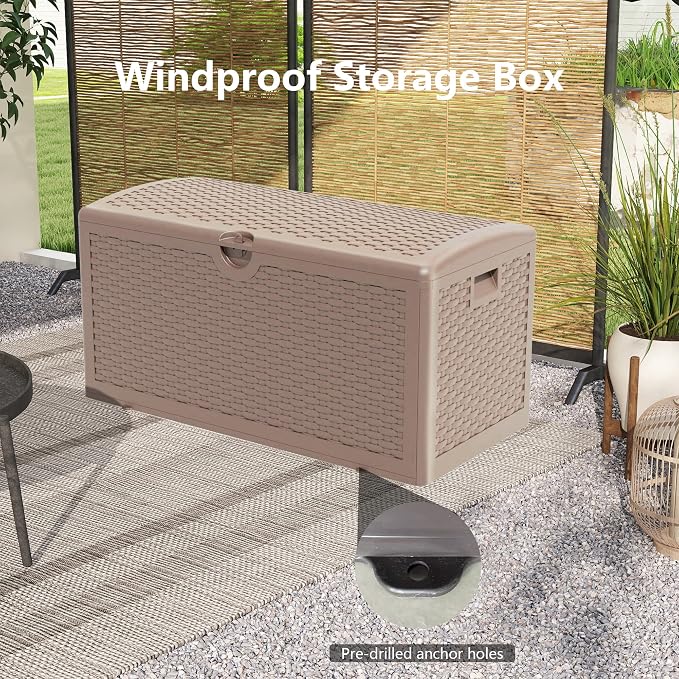 80 Gallon Pro Resin Deck Box, Waterproof Outdoor Storage Bin - Image 7