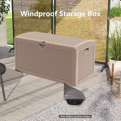 80 Gallon Pro Resin Deck Box, Waterproof Outdoor Storage Bin - Image 7