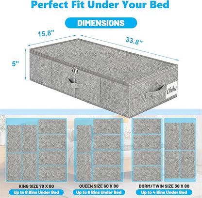 Under Bed Storage Container Bins 2 Pack, 5 Inch Thin Low Profile Underbed - Image 2