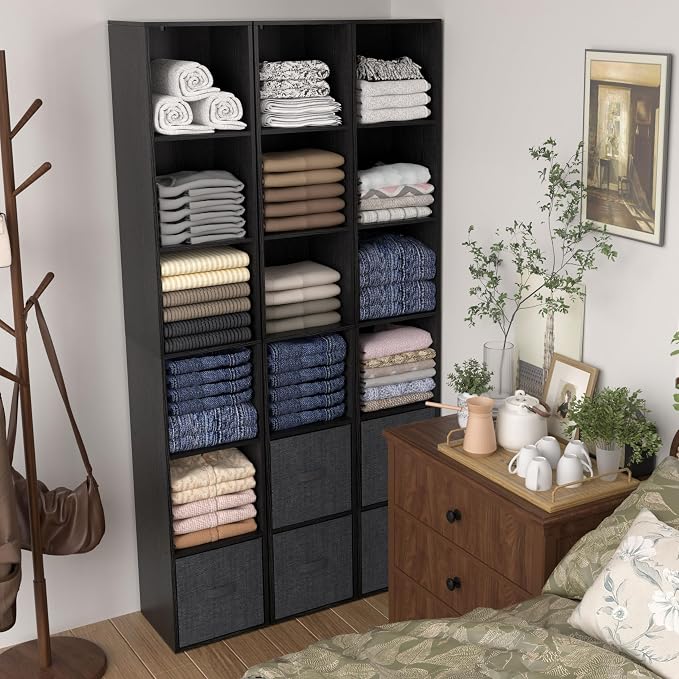5 Cube Storage Organizer, Narrow Open Shelf Bookcase, Freestanding Low Display - Image 9