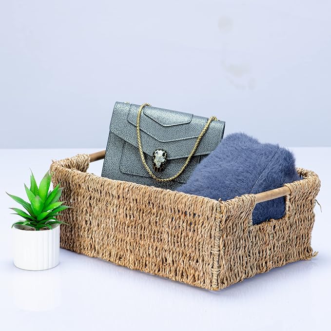 Large Natural Wicker Basket Rectangular - Image 9