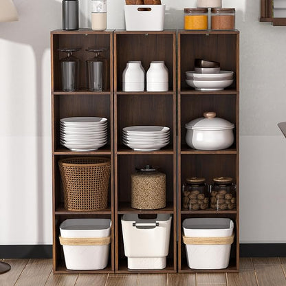 4Cube Storage Organizer, 4 Tier Cube Low Bookcase Freestanding Storage Display - Image 8