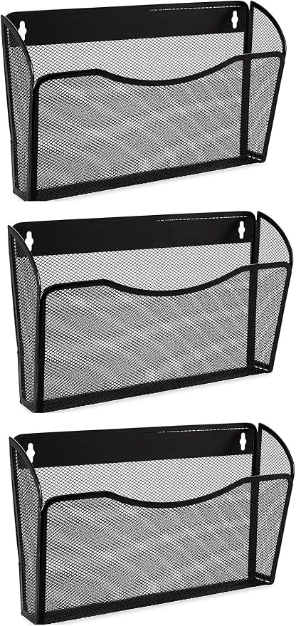 EASEPRES 3 Single Pocket Mesh Hanging File Organizer, Vertical Wall Mounted by EASEPRES