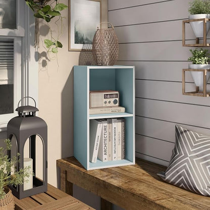 Homes: Inside + Out Apexa 2-Cube Storage Organizer Shelves, Stackable Wood - Image 12