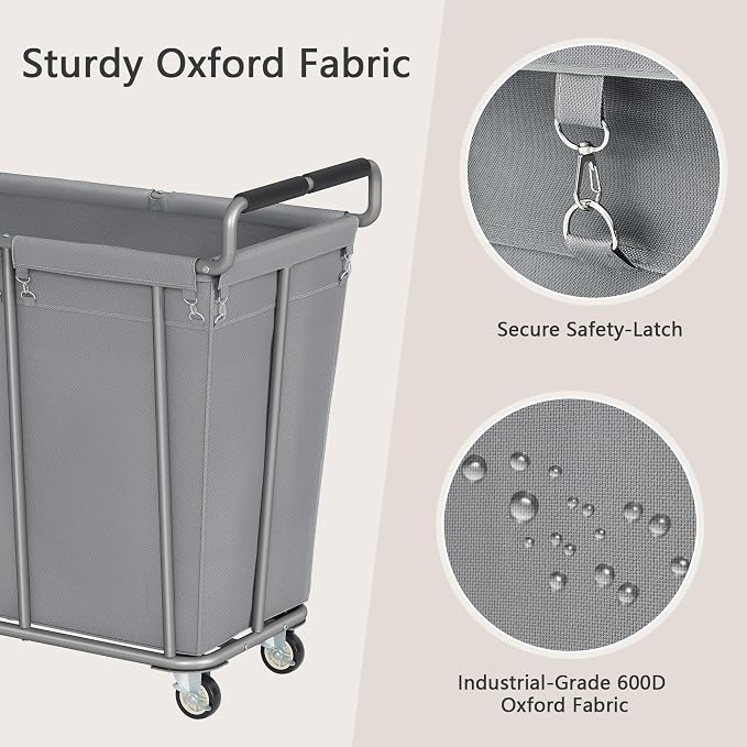 Large Laundry Hamper with Wheels, 360L Rolling Big Laundry Basket - Image 5