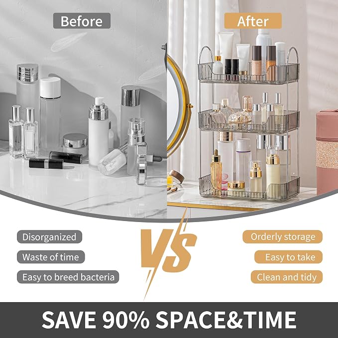 YCIA&DONE Bathroom Organizer Countertop, Makeup Storage, Skincare Cosmetic Tray - Image 4