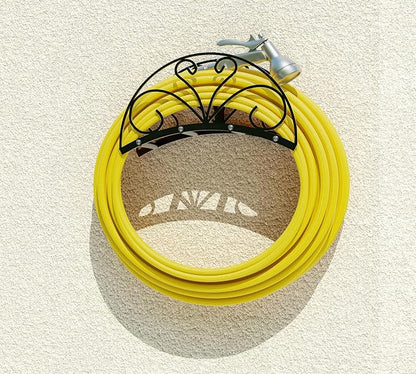 Fire Beauty Heavy-Duty Metal Hose Holder, Wall-Mounted Garden Hose Reel by FireBeauty