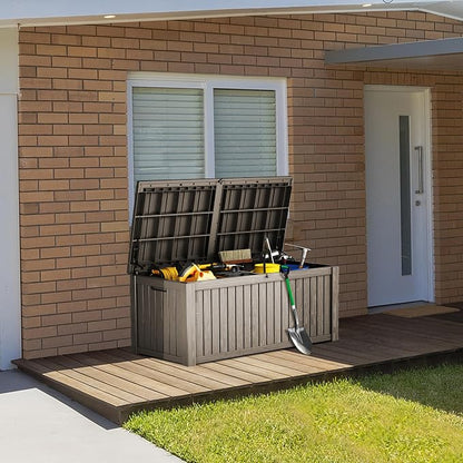 TARKARI 180 Gallon Lockable Resin Deck Box, Waterproof & UV-Resistant Outdoor - Image 5