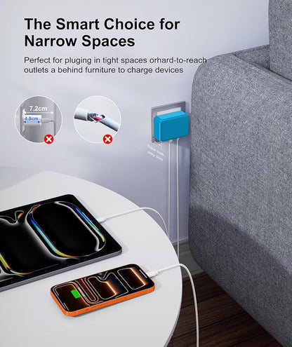 Fast Charger Block, GaN 6 Port USB C Charging Station Hub Cube, 100W Multiport - Image 4