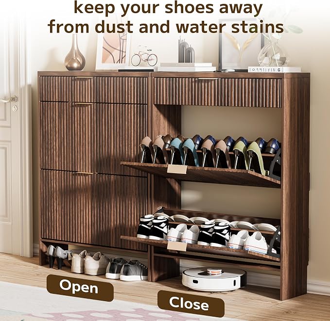 Fluted Shoe Cabinet Storage - Image 7