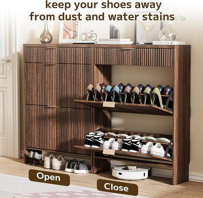 Fluted Shoe Cabinet Storage - Image 7
