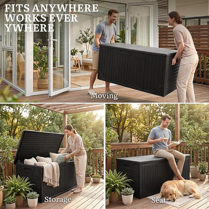 YITAHOME XXL 300 Gallon Extra Large OutdoorDeck Box, Lockable Resin Storage Box - Image 8