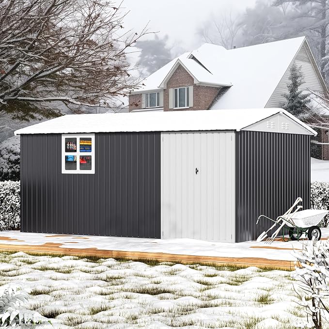 Polar Aurora 10X14 FT Metal Outdoor Storage Shed - Image 7