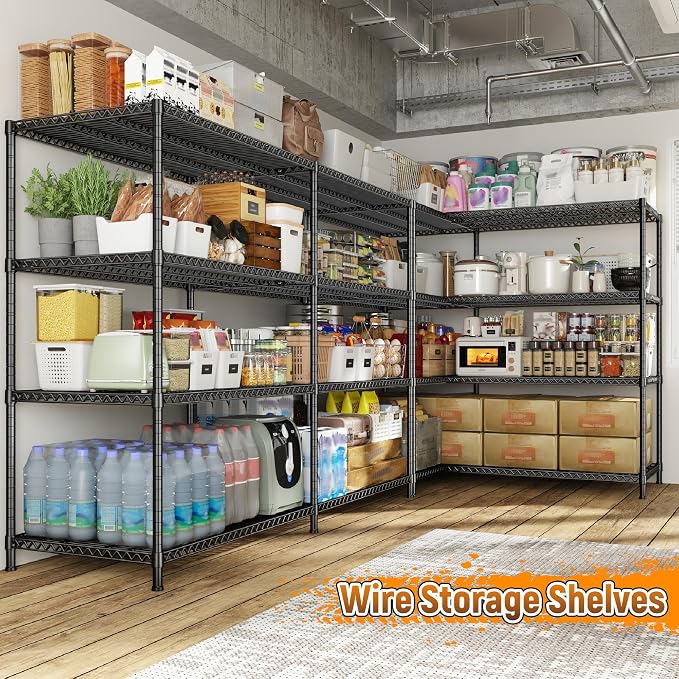 REIBII 81.5''W Storage Shelves 3680LBS Garage Shelving Heavy Duty 4 Tier Metal - Image 9