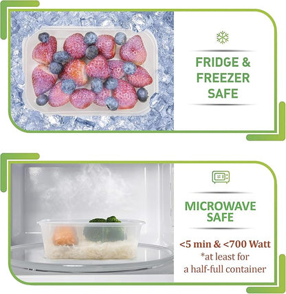 Prep Naturals 50 Pack Meal Prep Containers Reusable | BPA-Free Meal Prep - Image 5