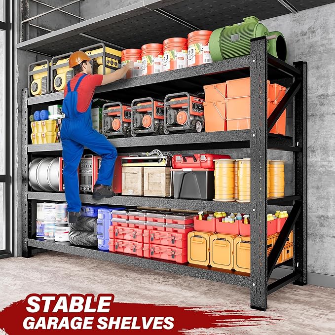 9000LBS Heavy Duty Garage Shelving Units, Metal Garage Shelves, Large Storage - Image 3