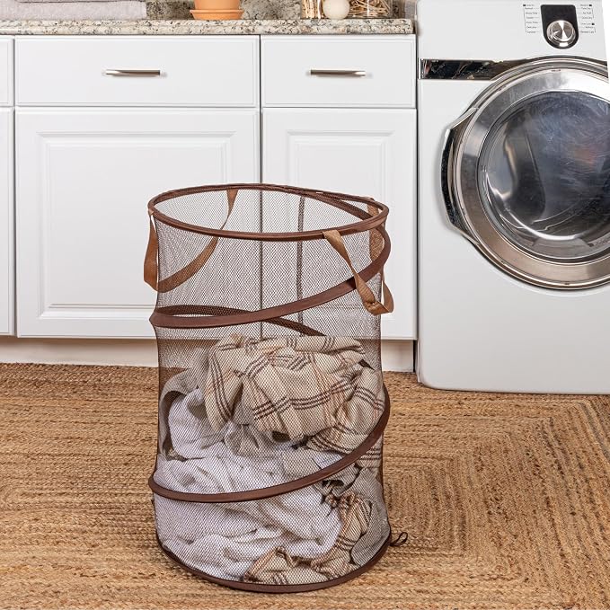 Household Essentials Pop-Up Mesh Laundry Hamper - Image 2