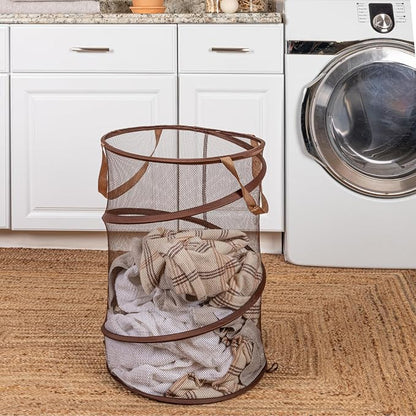 Household Essentials Pop-Up Mesh Laundry Hamper - Image 2