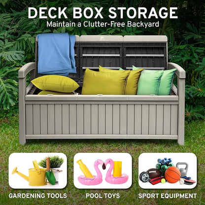 EconoHome 3 Seat Outdoor Storage Bench - Image 3