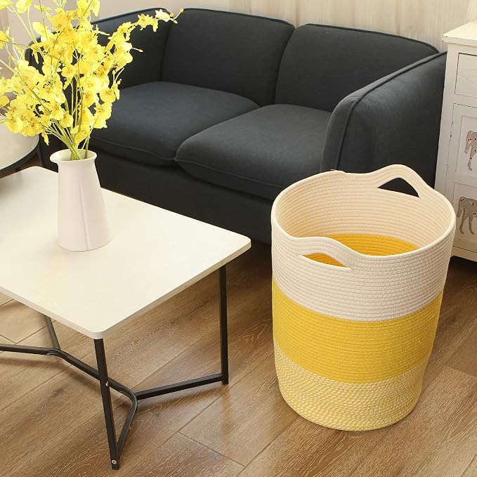 Sea Team Large Size Cotton Rope Woven Storage Basket - Image 2