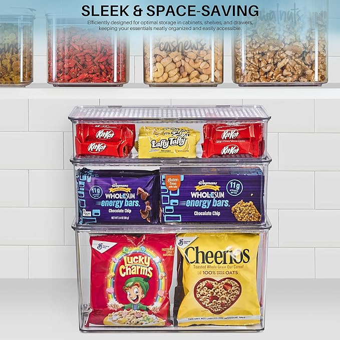 Pantry Storage Bins for with Hinged Lids - Image 6