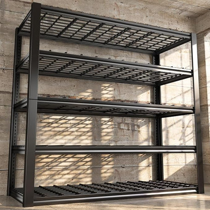REIBII 48" W Garage Shelving Heavy Duty Load 2500LBS, 5 Tier Storage Shelves by REIBII