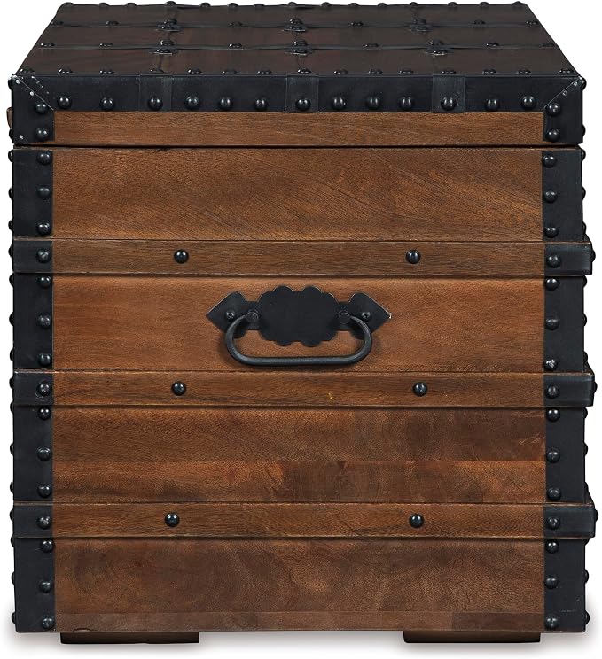 Signature Design by Ashley Kettleby Vintage Wood Storage Trunk or Coffee Table - Image 8