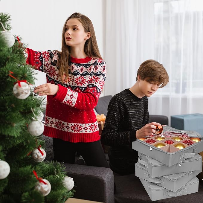 4 Pcs Christmas Ornament Storage Boxes - Image 7