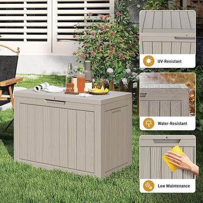Mars Villa 45 Gallon Outdoor Storage Box, Resin Deck Box Waterproof, Storage - Image 5