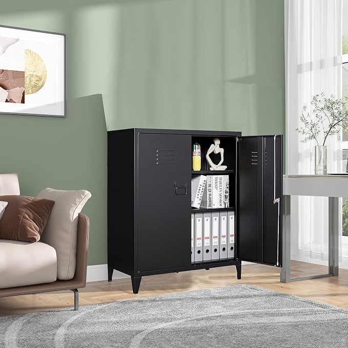 SISESOL Storage Cabinet with Doors and Shelves, Office Storage Cabinets - Image 2