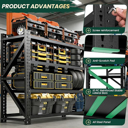 Heavy Duty Garage Storage Shelves 5000LBS Capacity, 4-Tier Adjustable - Image 6
