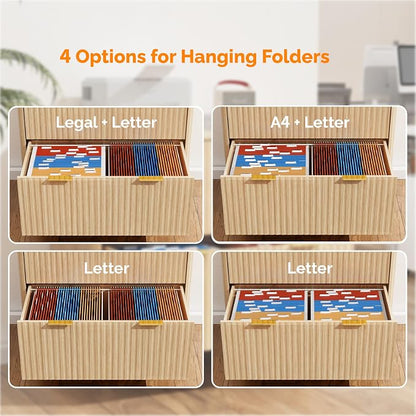 VINGLI 2 Drawer File Cabinet, Home Office Filing Organizer, - Image 9