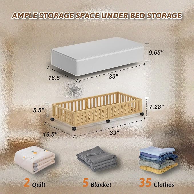 Bamboo Under Bed Storage Containers - Image 6