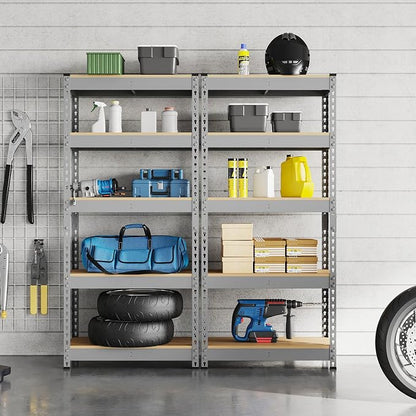 Topeakmart 5-Tier Utility Shelves, Metal Storage Shelves, Adjustable Shelving - Image 6