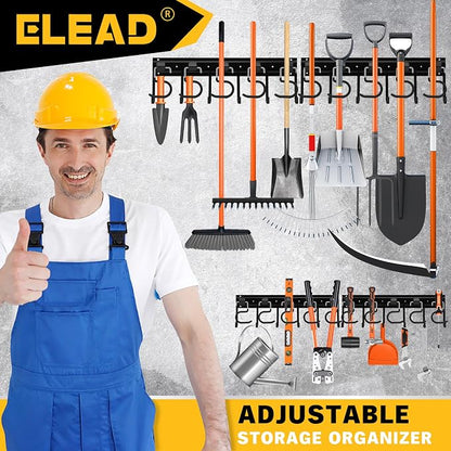 ELEAD 68'' All Metal Adjustable Garden Tool Organizer: Garage Tool Organizer - Image 8
