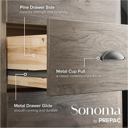 Prepac Salt Spring Rustic 6-Drawer Tall Dresser - Image 7