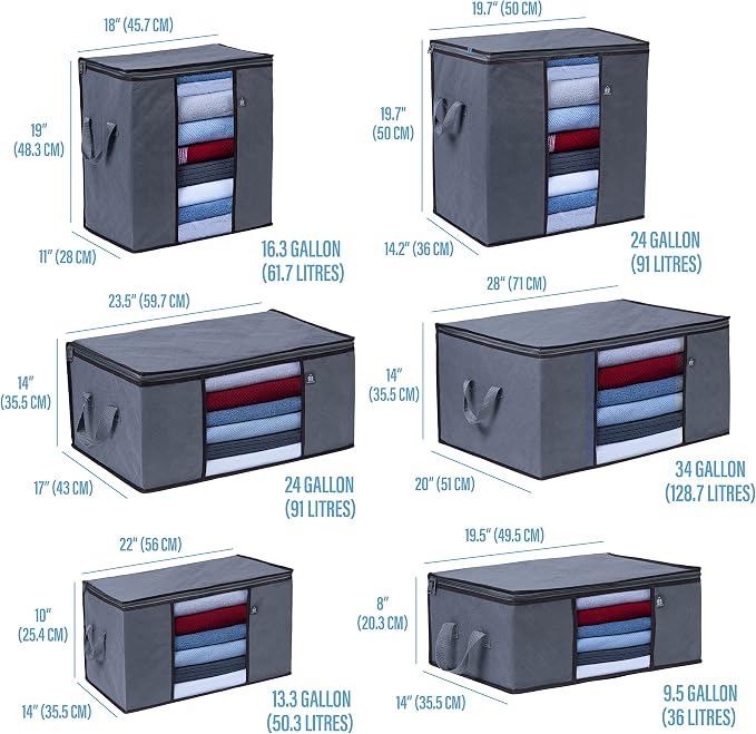 VENO 3 Pack Large Clothes Storage Bag Organizer - Image 5