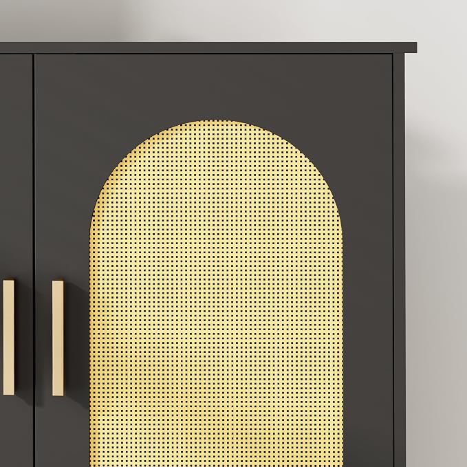 Homhedy Wooden Over The Toilet Storage Cabinet, Natural and Black | Bathroom - Image 8