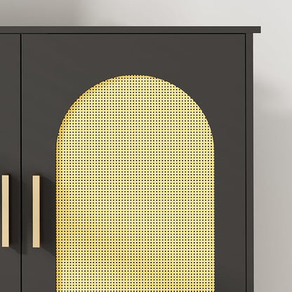 Homhedy Wooden Over The Toilet Storage Cabinet, Natural and Black | Bathroom - Image 8